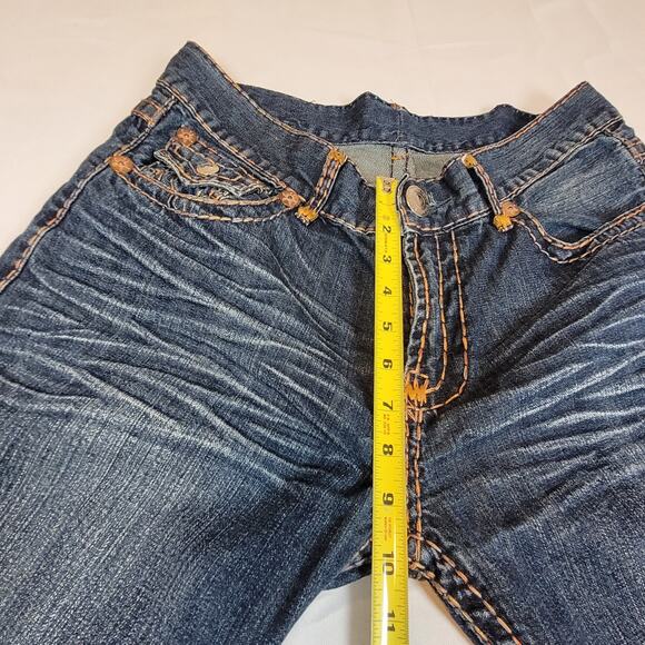 TRUE RELIGION LOGAN SUPER T Flap Y2K Men's Jeans 38X31 Regular Fit Blue K12832 - Picture 14 of 16